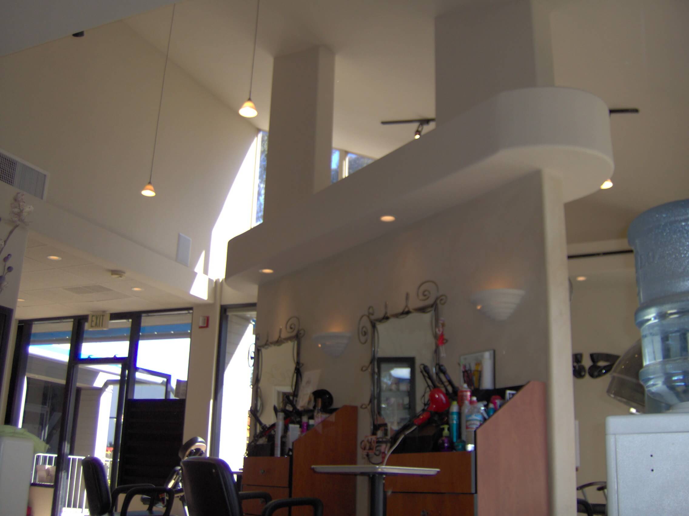 San Diego salon with custom lighting and fixtures after remodeling